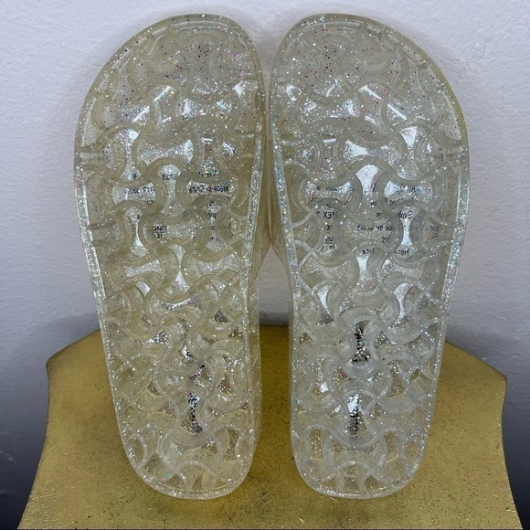 6 Montego Bay Club Gold Glitter Jelly Shoes Slip On Sandals Shimmer 90s Y2k - Picture 8 of 9